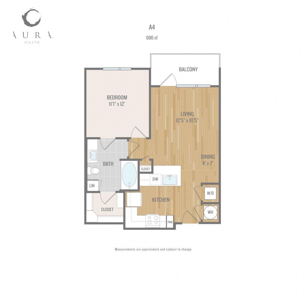 Aura One90 Apartments A4 Floor Plan Aura One90 Apartments A4 Floor Plan